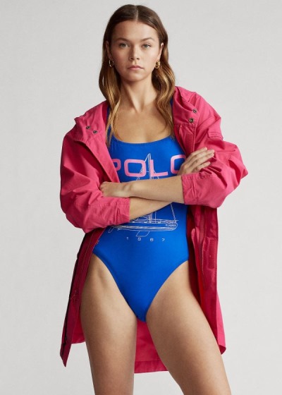 Women's Polo Ralph Lauren Racerback One-Piece Swimsuits | 472839VNJ